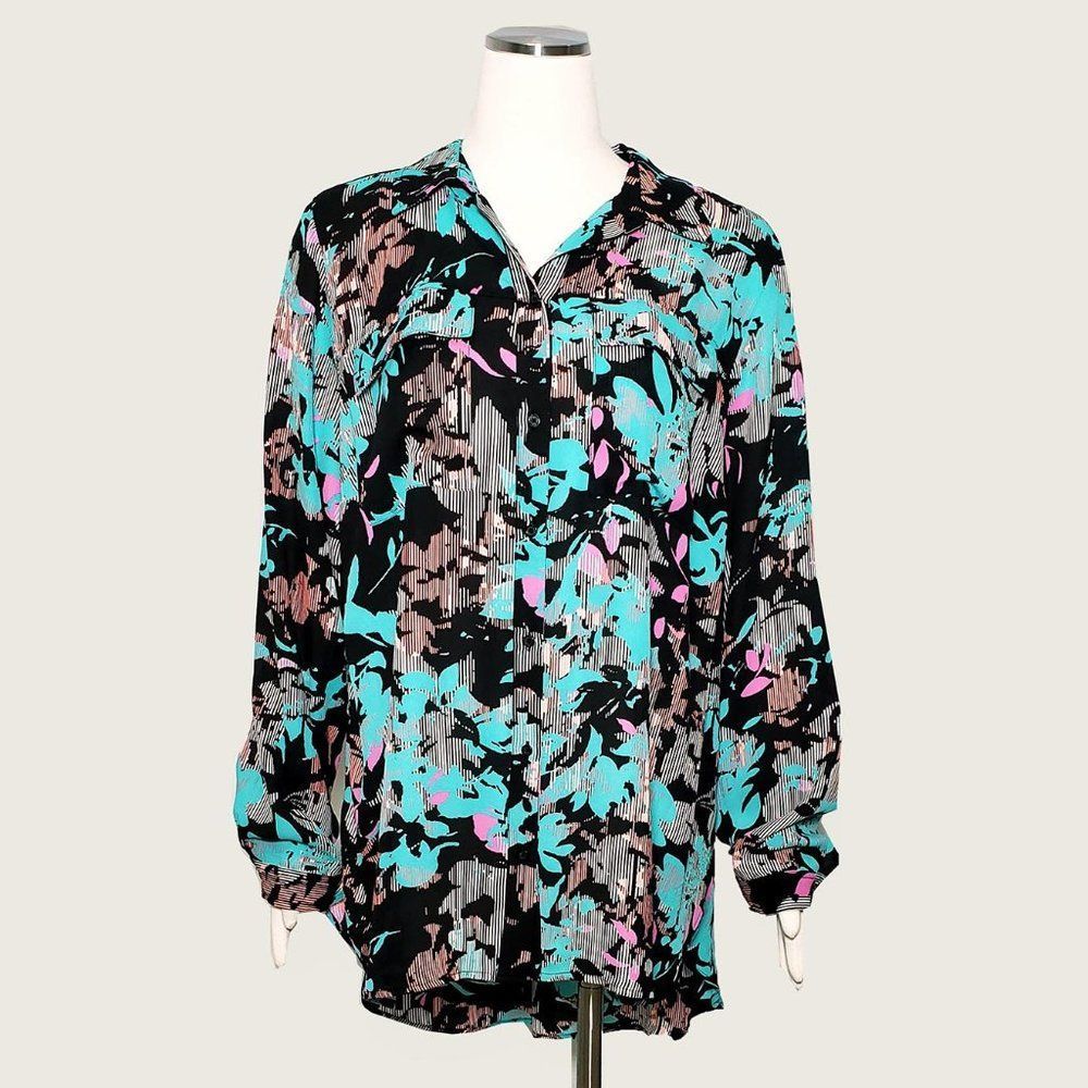 Boutique Floral High-Low Blouse NWOT